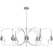 Optic 8 Light 50.6 inch White and Sterling Oval Pendant Ceiling Light
