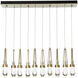 Link 10 Light 44.5 inch Modern Brass Pendant Ceiling Light, Rectangular