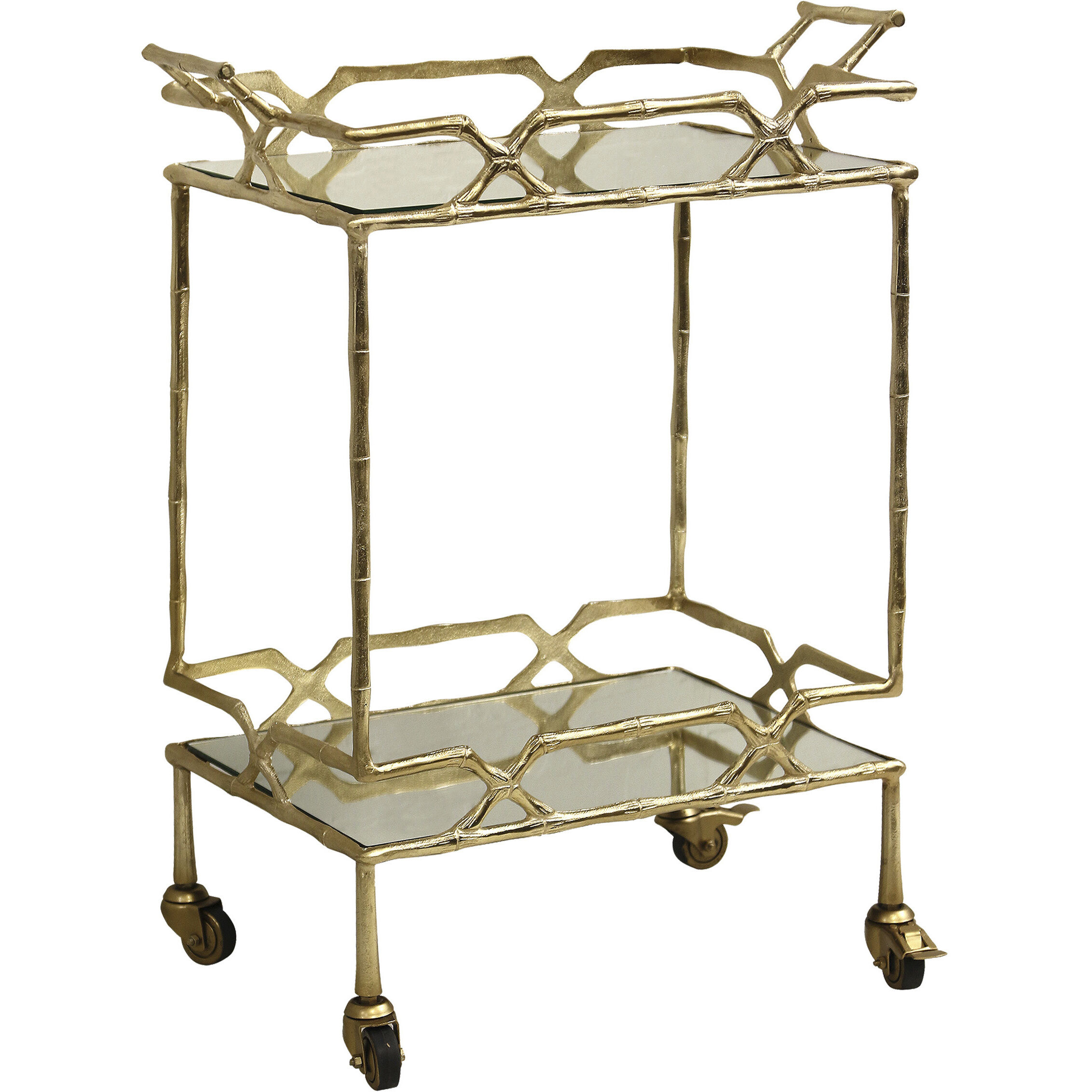 Monaco Gold and Mirror Bar Cart