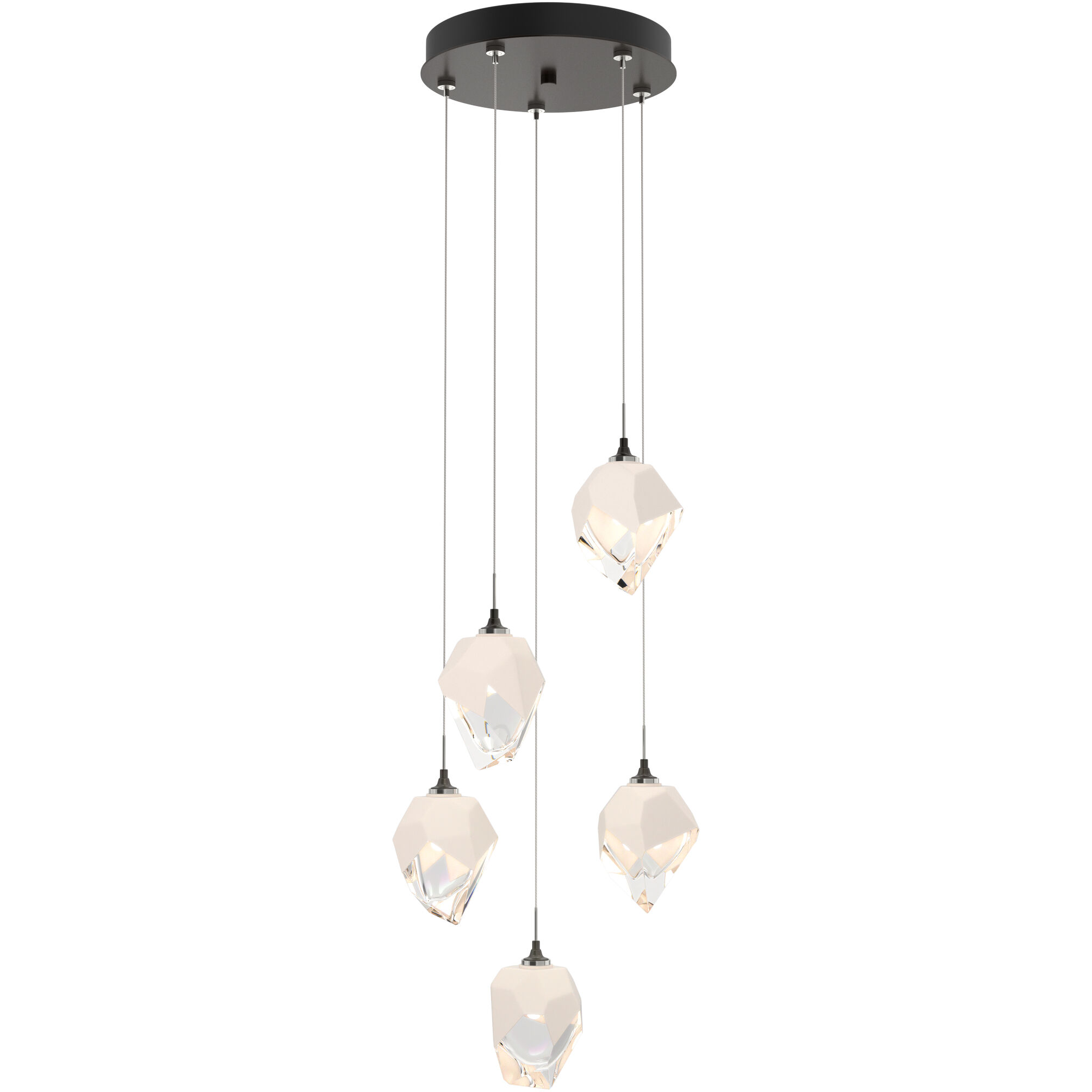 Chrysalis 5 Light 15.4 inch Oil Rubbed Bronze Pendant Ceiling Light in White Crystal, Small