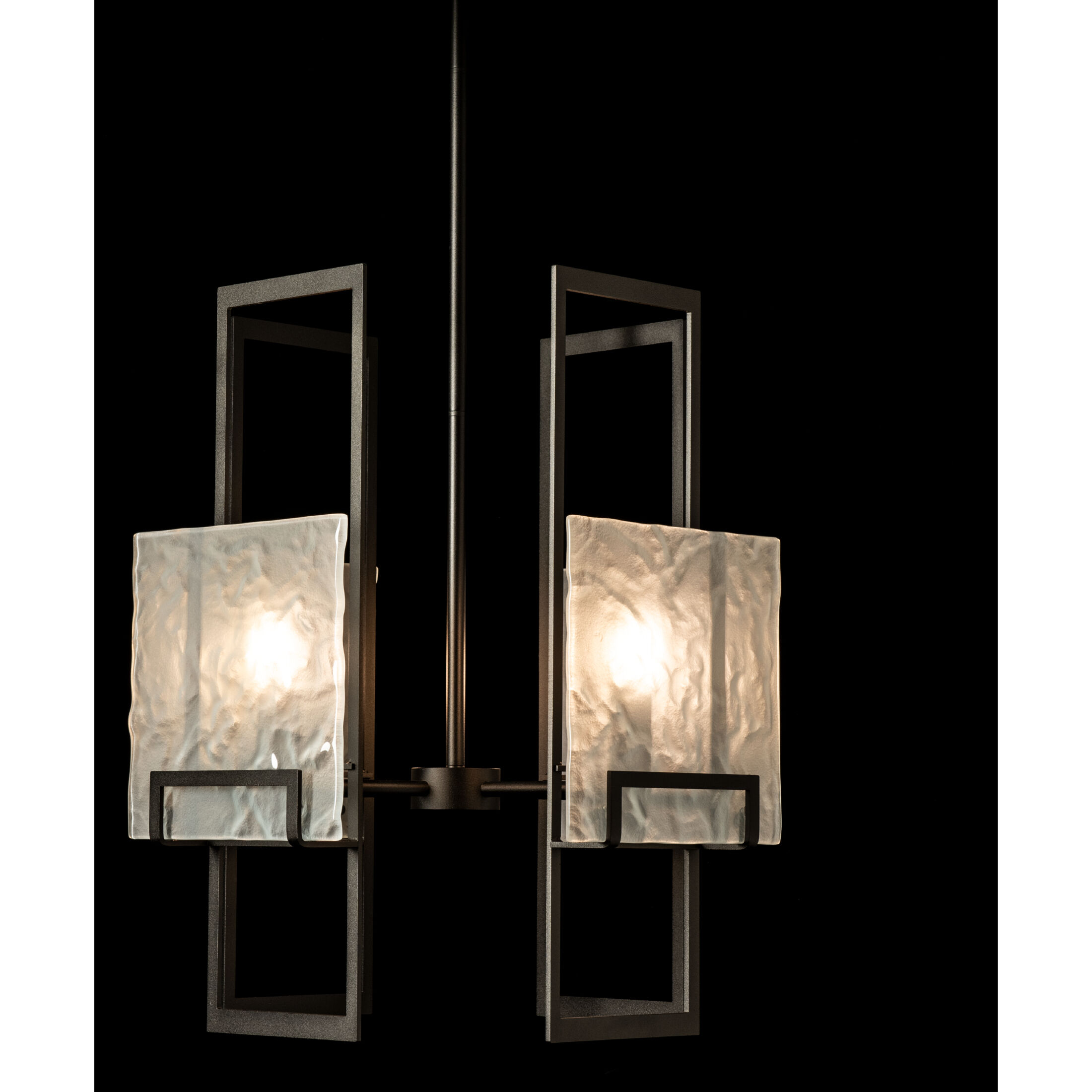 Geo 4 Light 20.9 inch Oil Rubbed Bronze Pendant Ceiling Light in Frosted