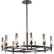 Windsor 12 Light 42.9 inch Black Chandelier Ceiling Light in Frosted