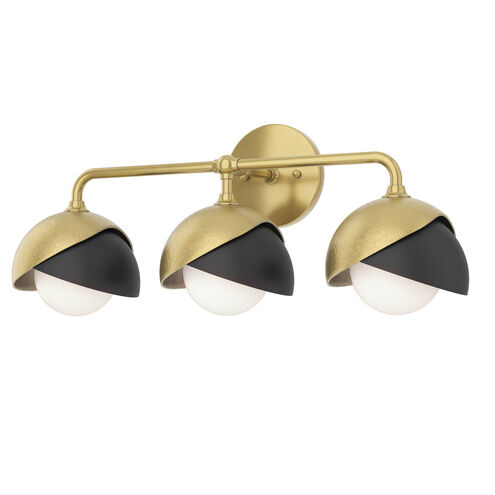 Brooklyn 3 Light 22 inch Modern Brass and Black Bath Sconce Wall Light in Modern Brass/Black