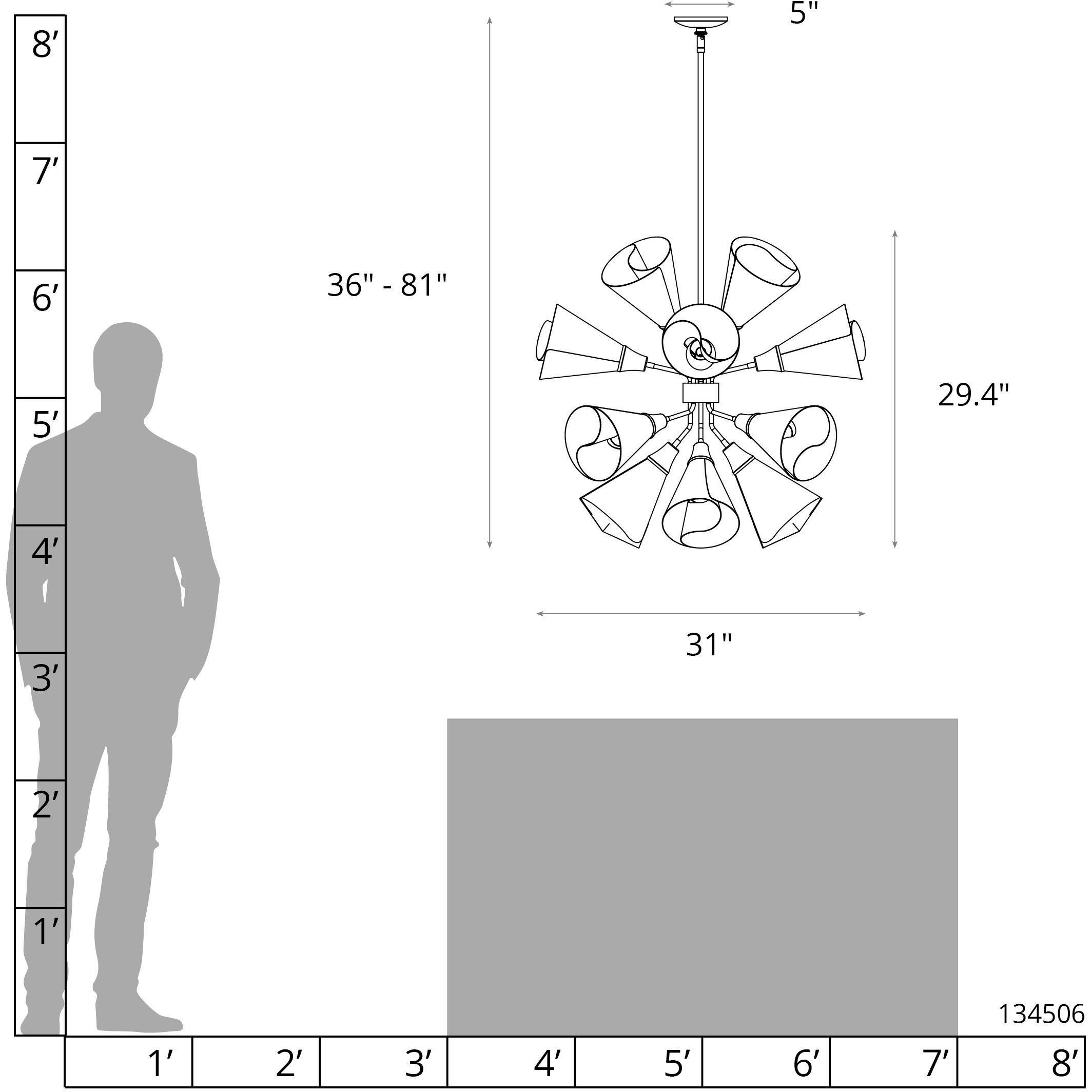 Mobius 16 Light 31 inch Soft Gold Pendant Ceiling Light