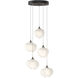 Ume 5 Light 16.6 inch Bronze Pendant Ceiling Light in Frosted, Long