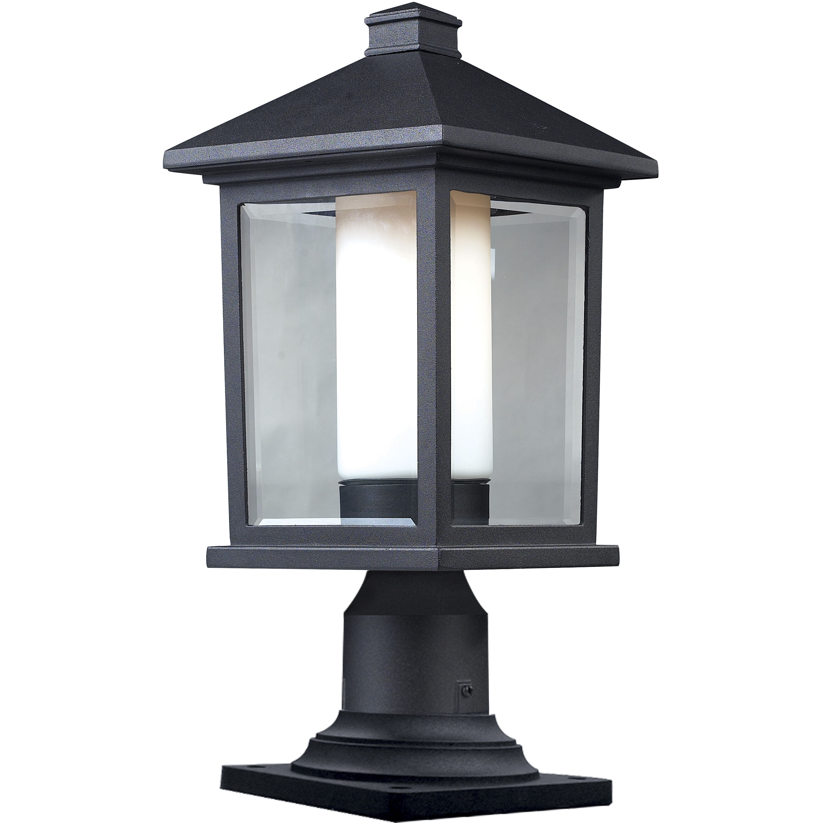 Mesa 1 Light 18 inch Black Outdoor Pier Mounted Fixture