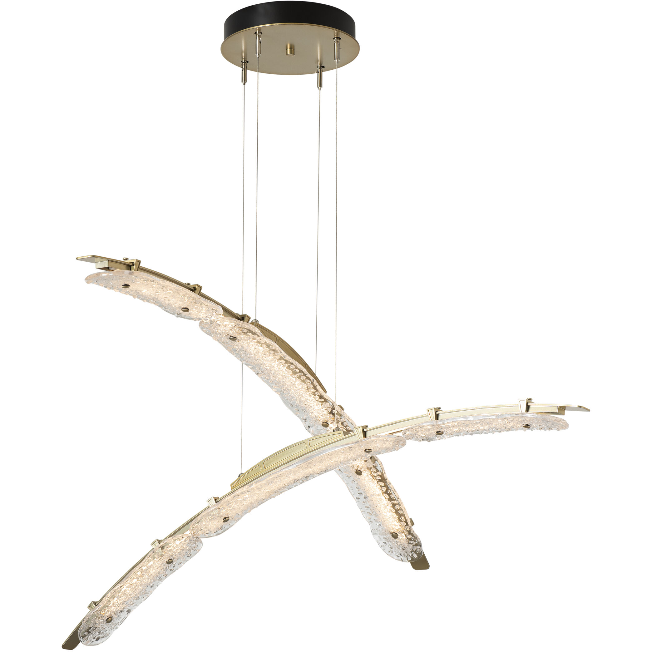 Glissade LED 43.5 inch Modern Brass Double Pendant Ceiling Light, Large