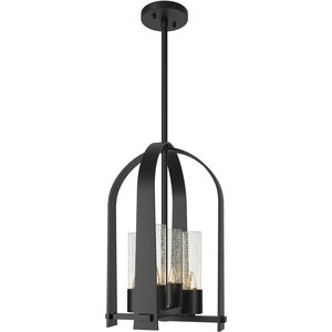 Triomphe 4 Light 13 inch Coastal Black Outdoor Lantern in Seeded Clear
