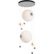 Abacus LED 19.8 inch Vintage Platinum Pendant Ceiling Light in Opal, Round
