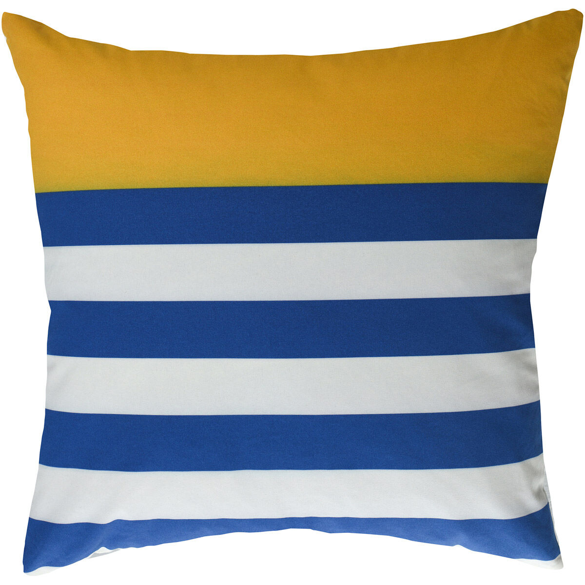 Dann Foley 24 inch Yellow and White and Navy Blue Decorative Pillow
