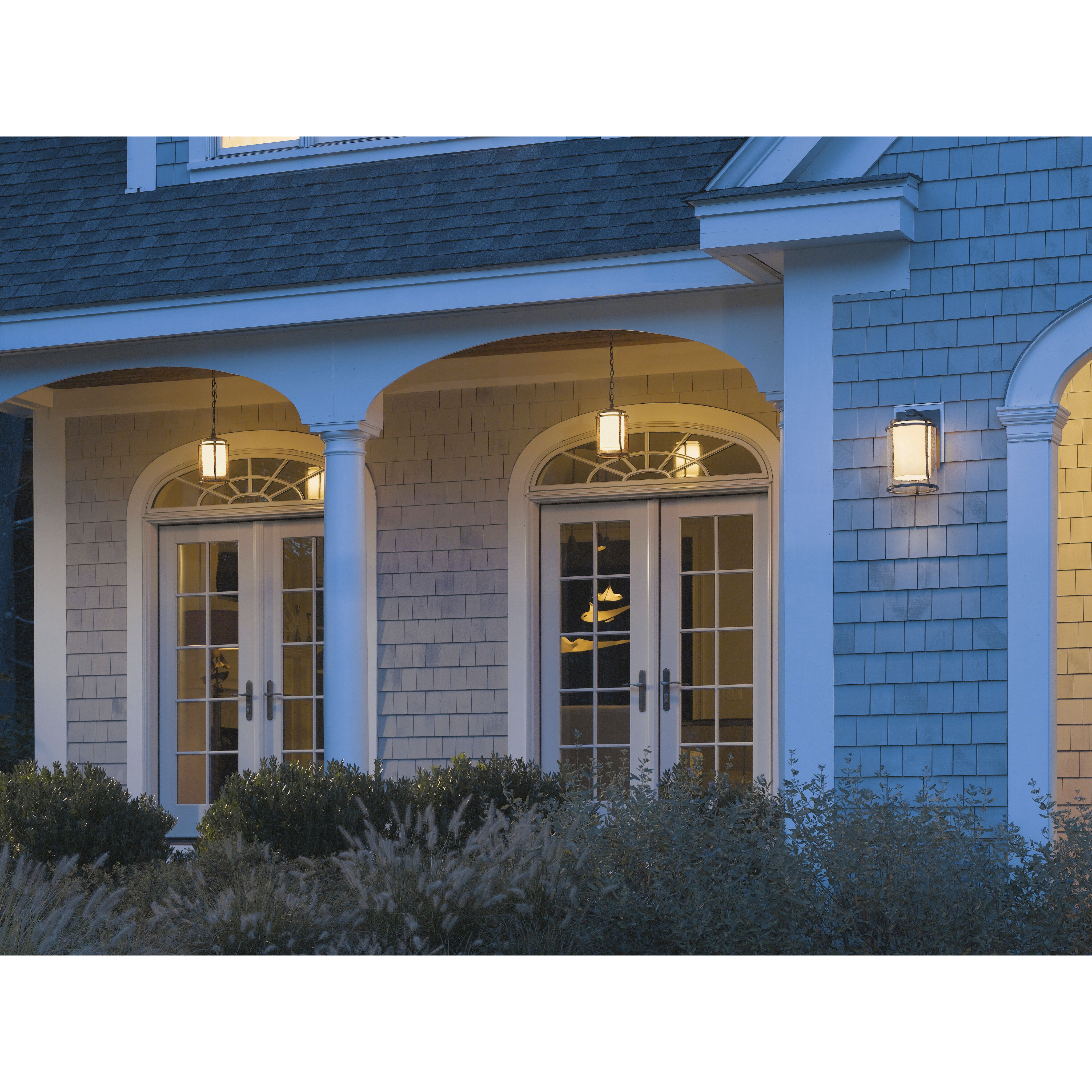 Meridian 1 Light 7.7 inch Coastal Burnished Steel Outdoor Ceiling Fixture