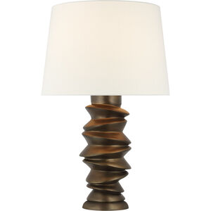 Julie Neill Karissa 28.75 inch 15 watt Antique Bronze Leaf Table Lamp Portable Light, Medium