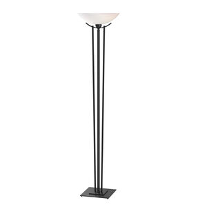 Taper 71 inch 150 watt Black Torchiere Portable Light in Opal