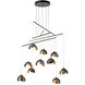 Brooklyn 10 Light 38 inch Dark Smoke/Soft Gold Mobile Pendant Ceiling Light, Double Shade