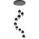Chrysalis 9 Light 20.5 inch Ink Pendant Ceiling Light in Black Crystal, Standard
