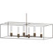Portico 6 Light 42 inch Ink and Dark Smoke Pendant Ceiling Light in Seeded Clear