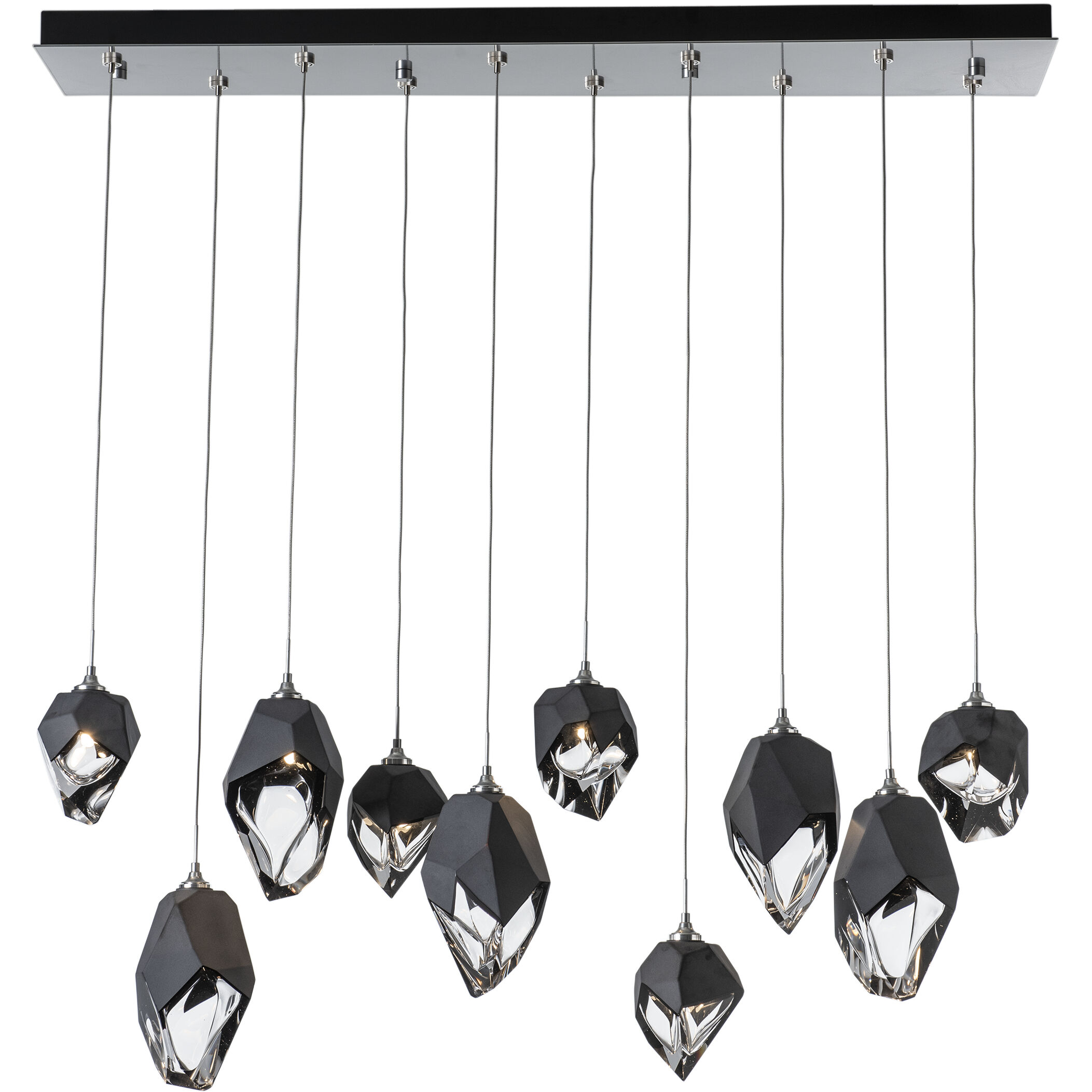 Chrysalis 10 Light 10.1 inch Sterling Pendant Ceiling Light in Black Crystal