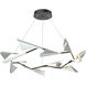 Plume LED 49.1 inch Black and Vintage Platinum Pendant Ceiling Light in Black/Vintage Platinum