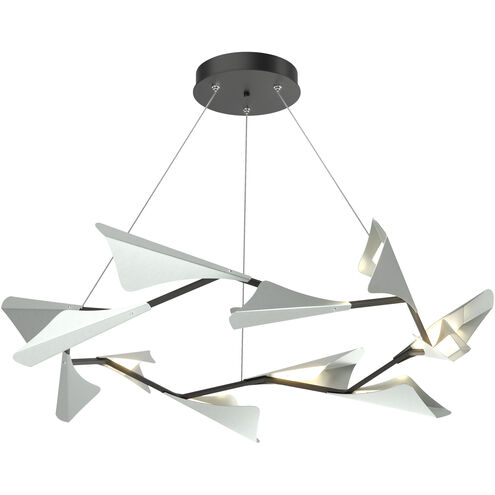 Plume LED 49.1 inch Black and Vintage Platinum Pendant Ceiling Light in Black/Vintage Platinum