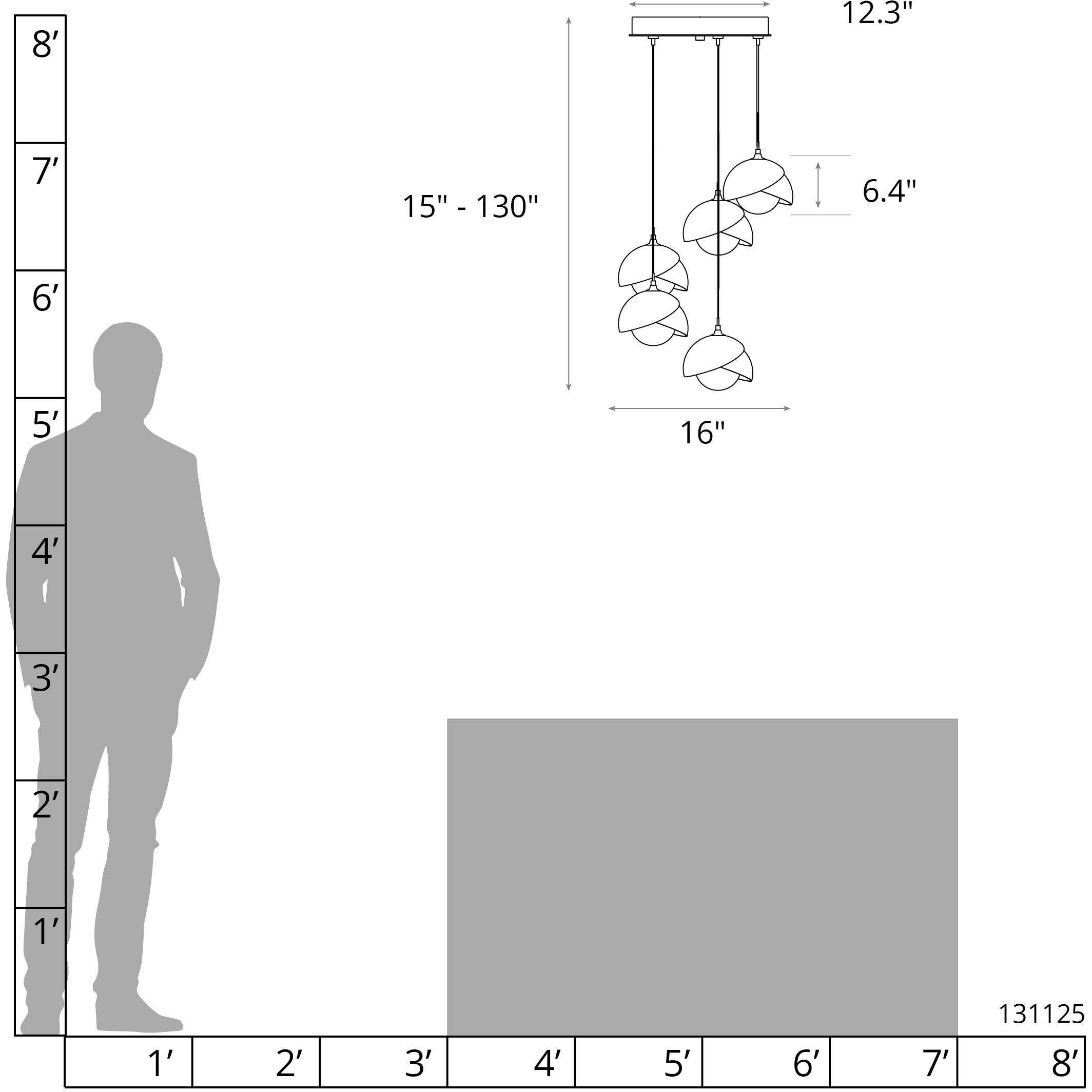 Brooklyn 5 Light 16 inch Modern Brass and Dark Smoke Pendant Ceiling Light in Modern Brass/Dark Smoke