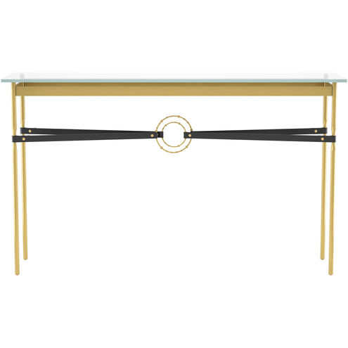 Equus 54 X 14 inch Modern Brass and Modern Brass Console Table in Leather Black