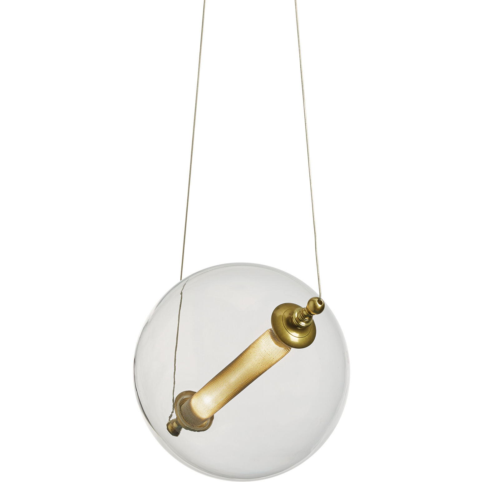 Otto LED 16.1 inch Black with Brass Accents Mini Pendant Ceiling Light, Sphere