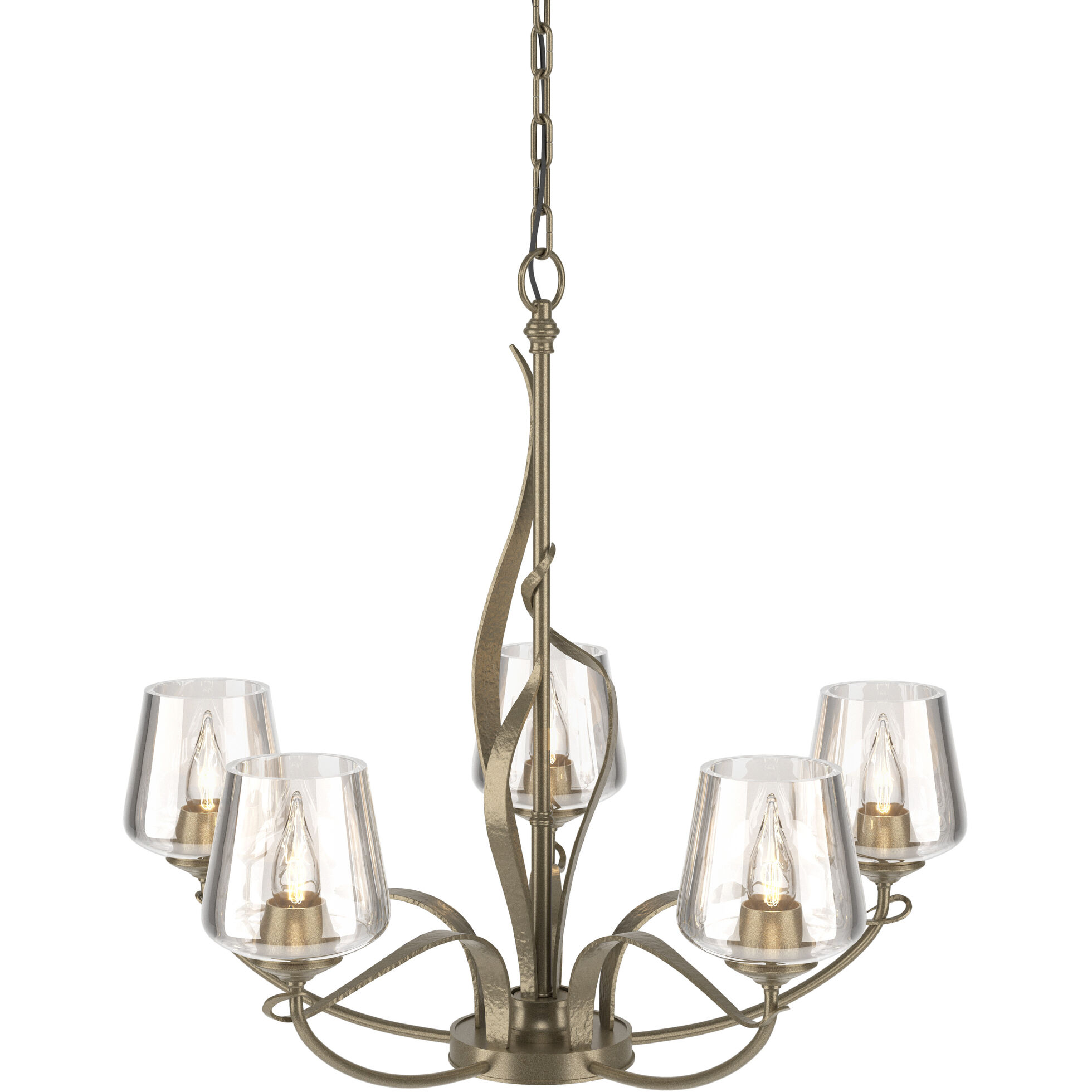 Flora 5 Light 26.7 inch Soft Gold Chandelier Ceiling Light in Clear