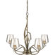 Flora 5 Light 26.7 inch Soft Gold Chandelier Ceiling Light in Clear