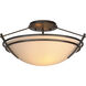 Presidio Tryne 2 Light 16.4 inch Oil Rubbed Bronze Semi-Flush Ceiling Light in Sand, Small