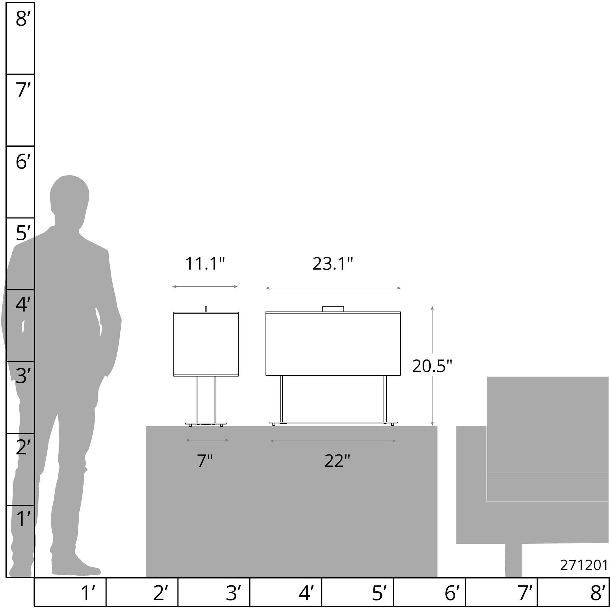 Horizon 20.6 inch 60.00 watt Oil Rubbed Bronze and Clear Steel Console Lamp Portable Light