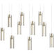 Exos Glass 10 Light 44.5 inch Soft Gold Pendant Ceiling Light in Clear, Long