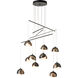 Brooklyn 10 Light 38 inch Dark Smoke/Soft Gold Mobile Pendant Ceiling Light, Double Shade