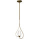 Flora 1 Light 7.6 inch Soft Gold Mini Pendant Ceiling Light in Seeded with Opal, Up Light
