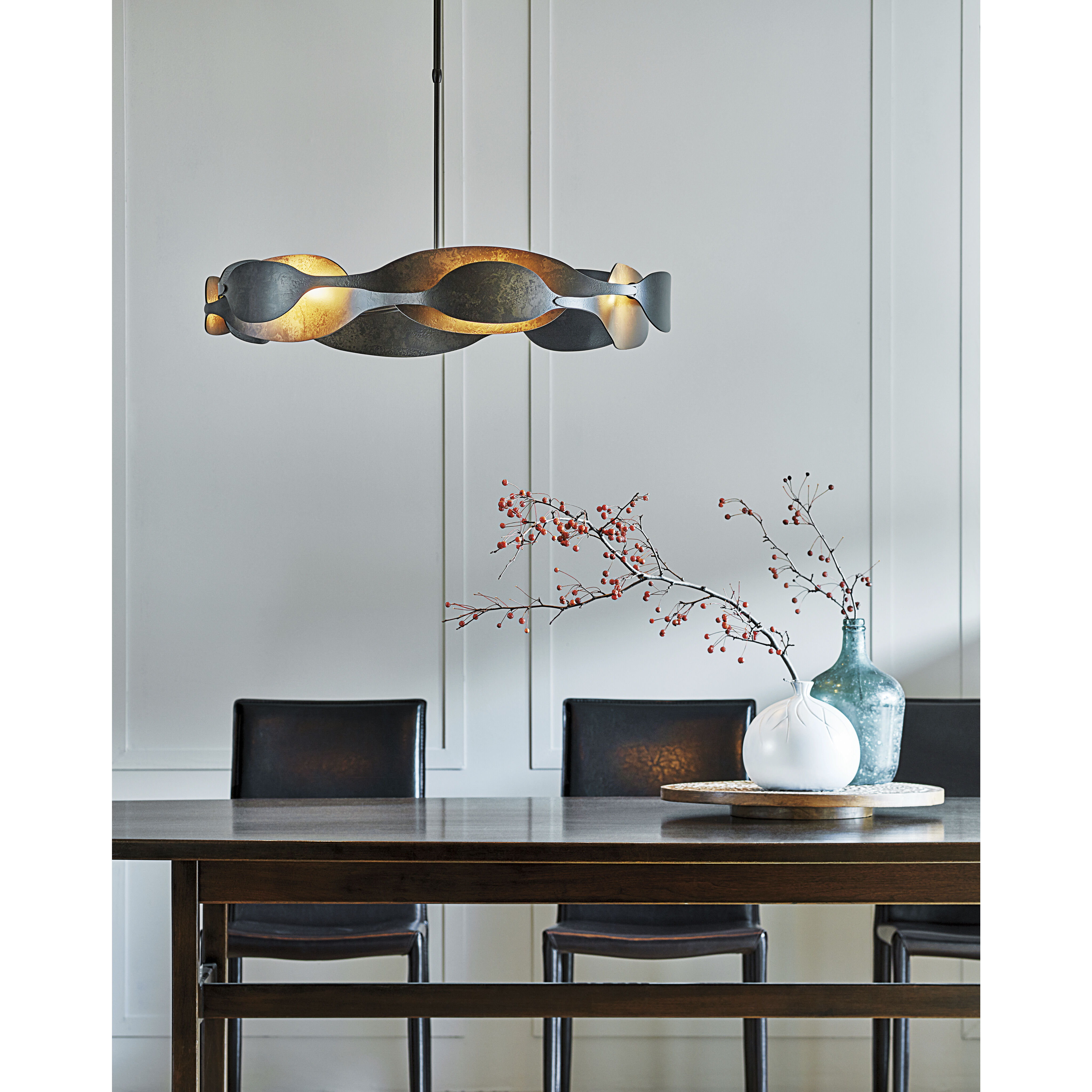 Waves 6 Light 34.2 inch Bronze Pendant Ceiling Light