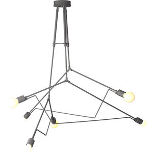 Divergence 6 Light 54.2 inch Coastal Burnished Steel Outdoor Pendant