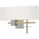 Cosmo 2 Light 16.5 inch Vintage Platinum and Modern Brass ADA Sconce Wall Light in Vintage Platinum/Modern Brass, Natural Anna