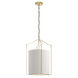 Bow 3 Light 19.3 inch Modern Brass Pendant Ceiling Light in Flax, Tall