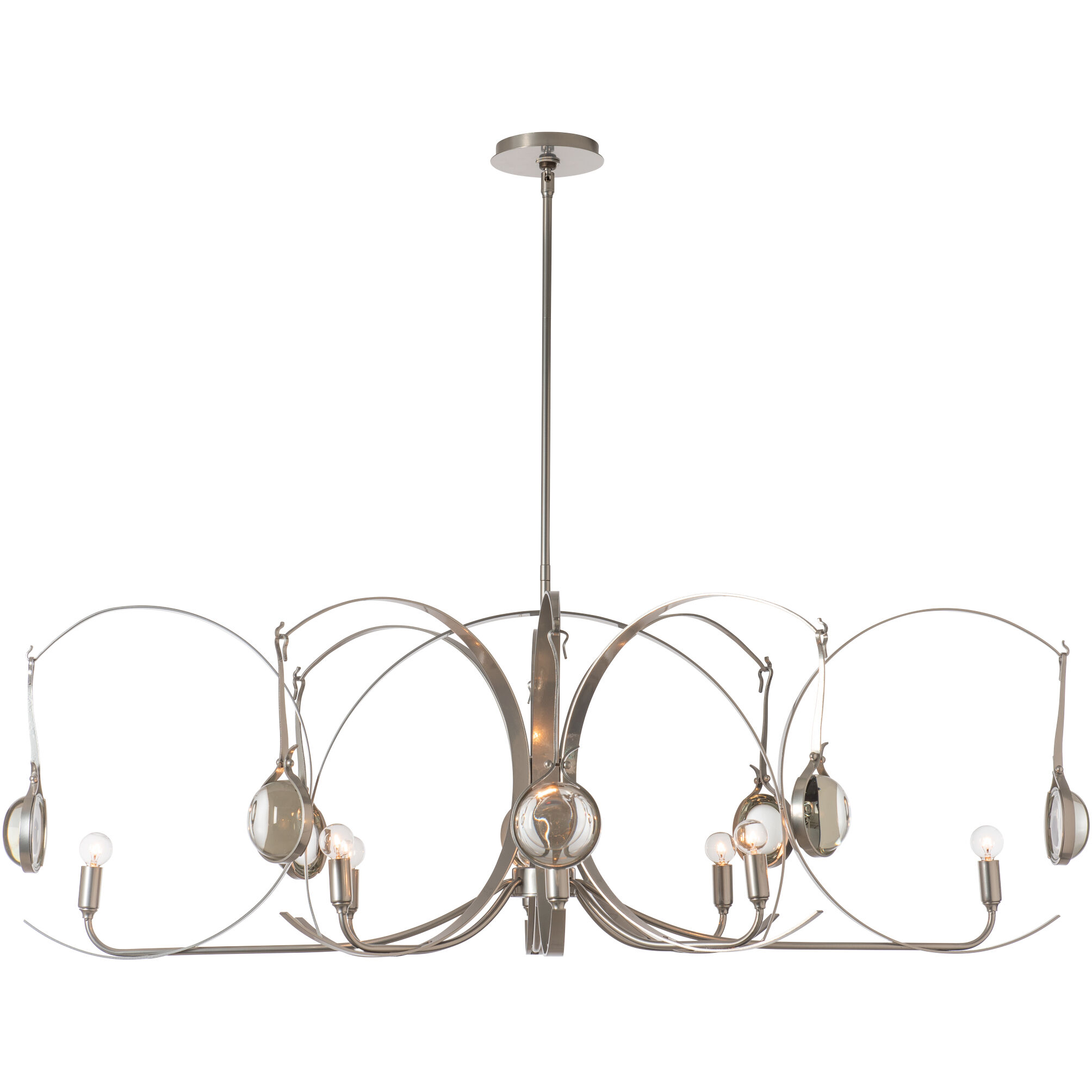 Optic 8 Light 50.6 inch Oil Rubbed Bronze and Natural Iron Oval Pendant Ceiling Light - Open Box