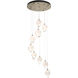 Chrysalis 9 Light 20.5 inch Soft Gold Pendant Ceiling Light in White Crystal, Long