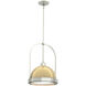 Atlas 1 Light 13.9 inch Sterling and Modern Brass Pendant Ceiling Light in Sterling/Modern Brass, Small