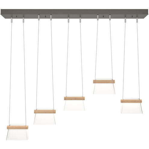 More Cowbell LED 40.3 inch Dark Smoke Pendant Ceiling Light in Clear