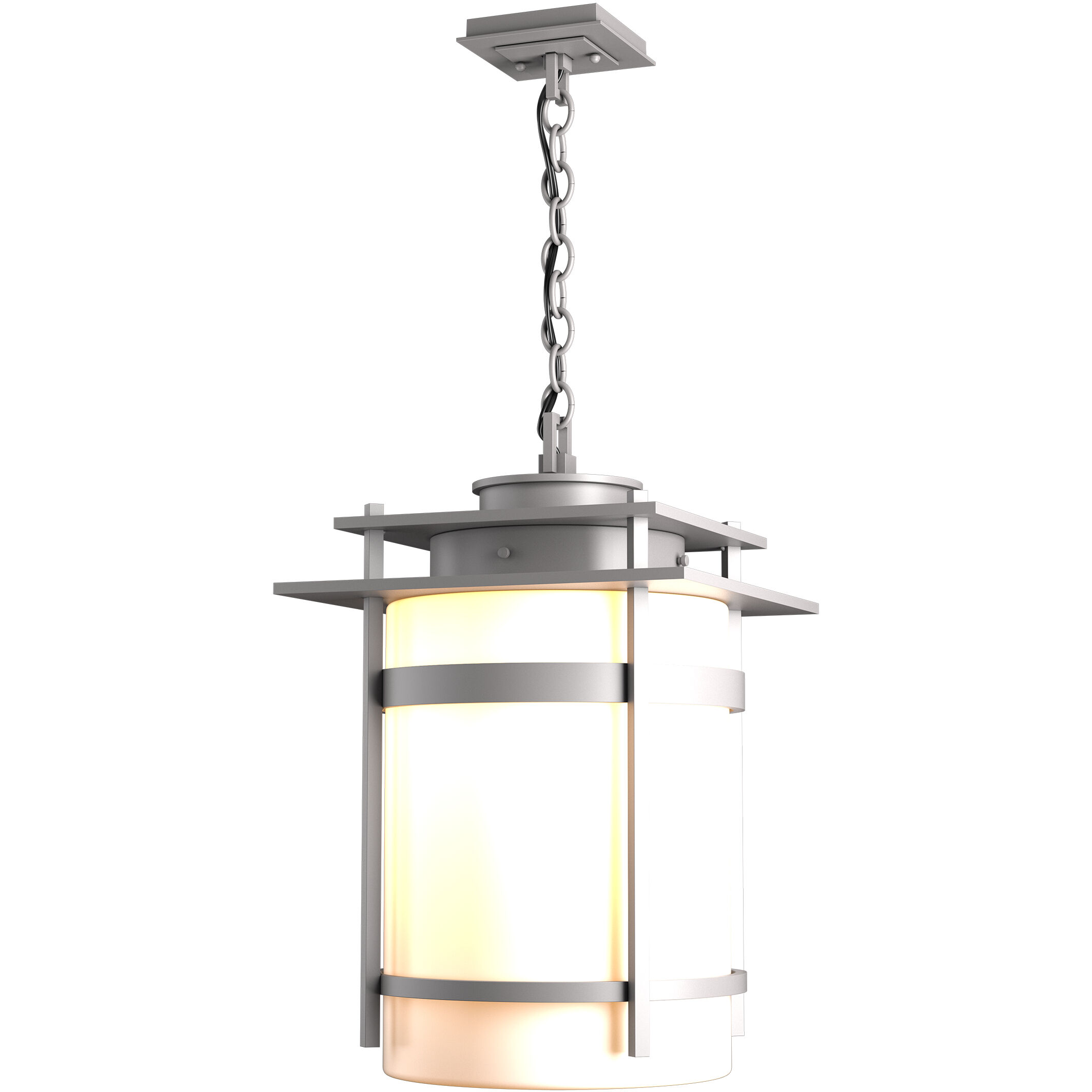 Banded 1 Light 14 inch Coastal Burnished Steel Outdoor Ceiling Fixture, Large