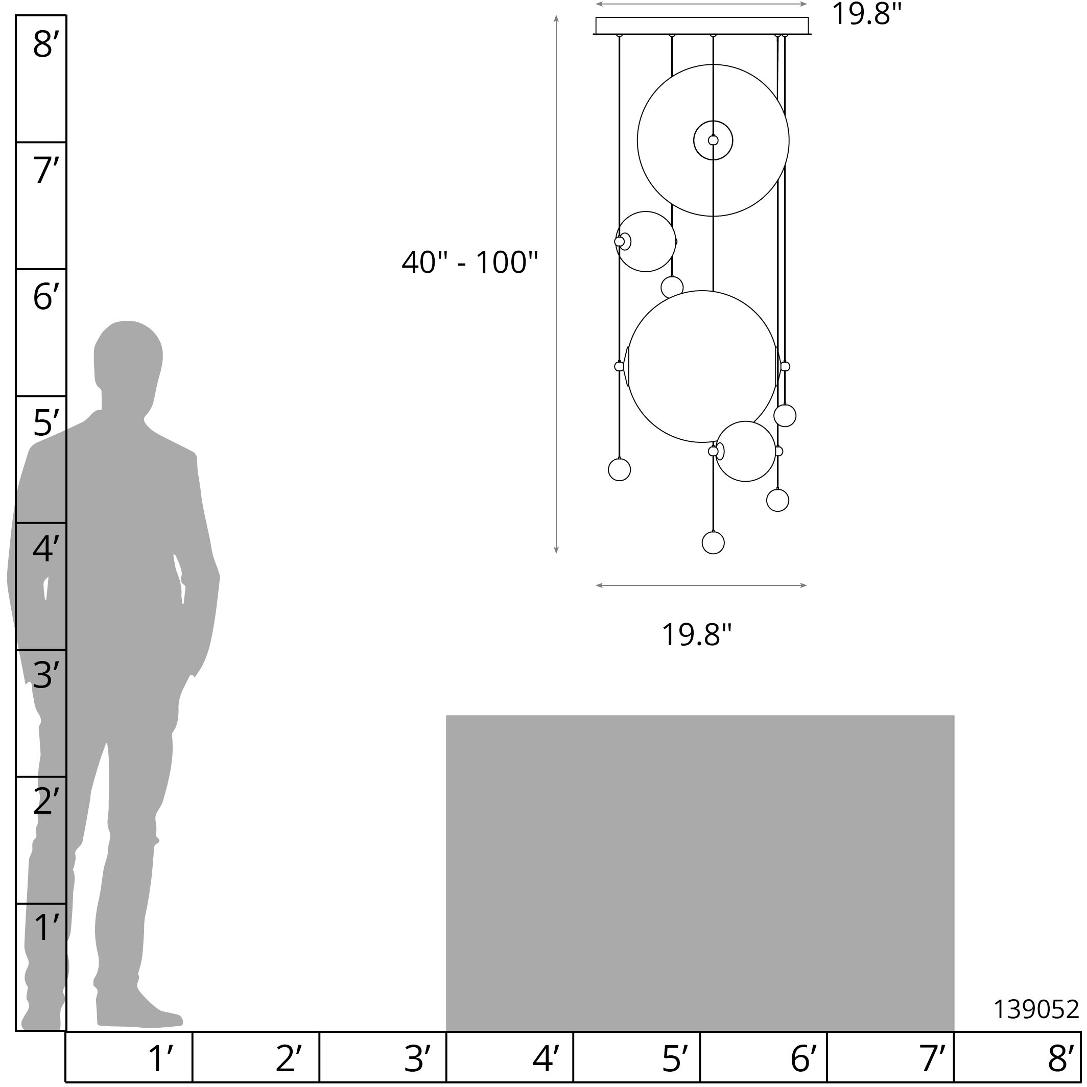 Abacus LED 19.8 inch Soft Gold Pendant Ceiling Light in Opal, Round