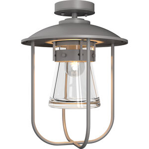 Erlenmeyer 1 Light 12.1 inch Coastal Burnished Steel Outdoor Semi-Flush