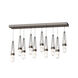 Link 10 Light 44.5 inch Oil Rubbed Bronze Pendant Ceiling Light in Clear with White Threading, Rectangular