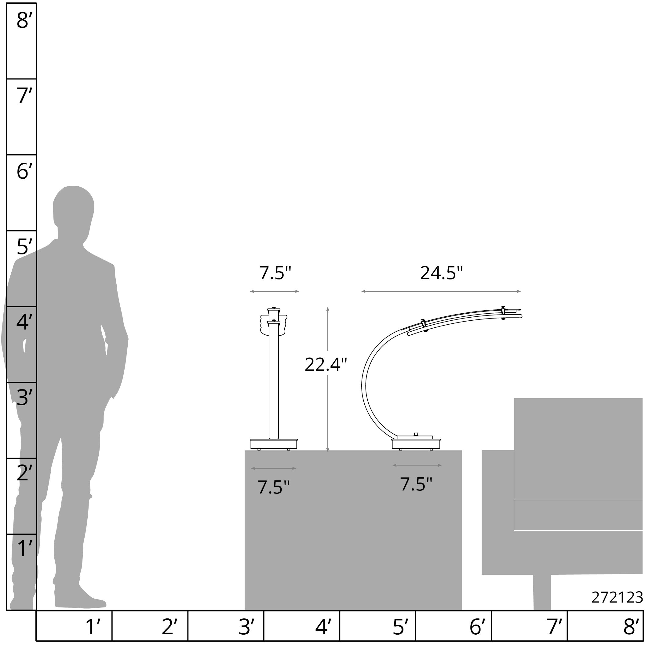 Glissade 22.4 inch 4.00 watt Natural Iron Table Lamp Portable Light