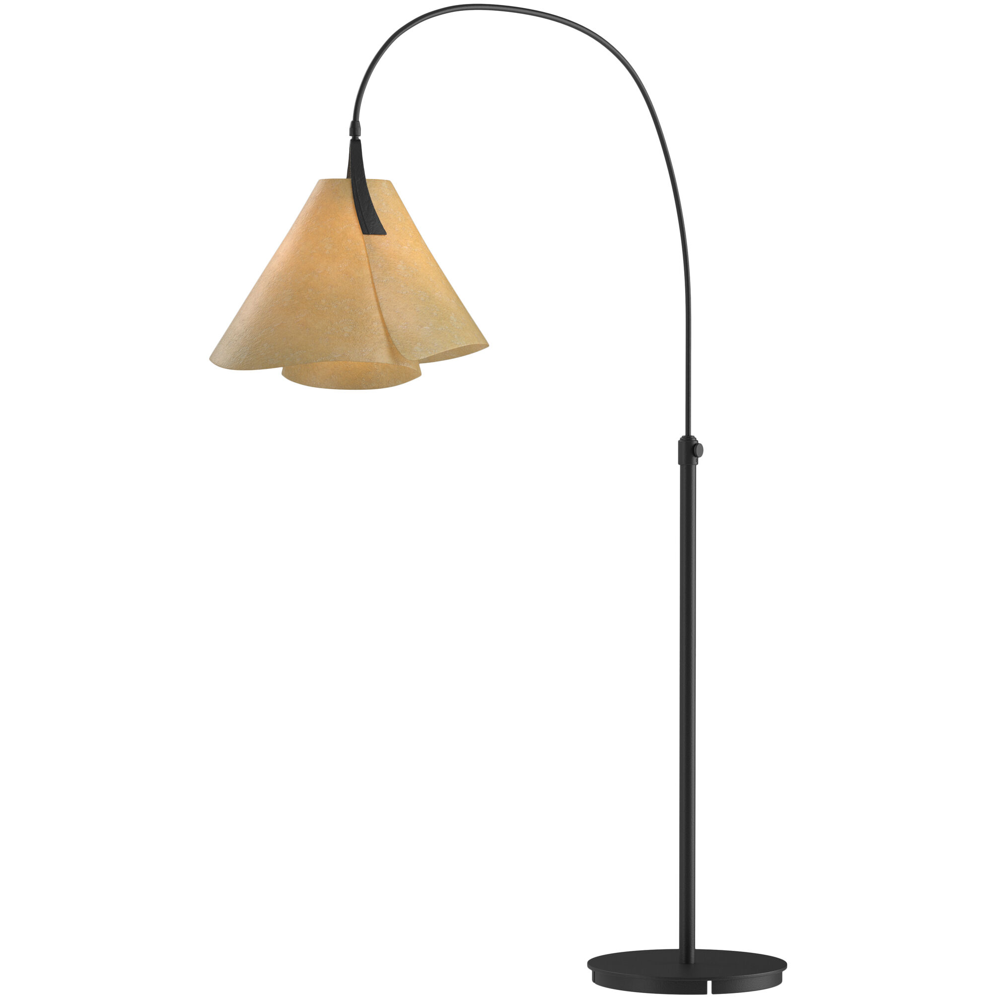 Mobius 66.3 inch 100 watt Black Arc Floor Lamp Portable Light in Spun Amber