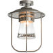 Erlenmeyer 1 Light 12.1 inch Coastal Burnished Steel Outdoor Semi-Flush