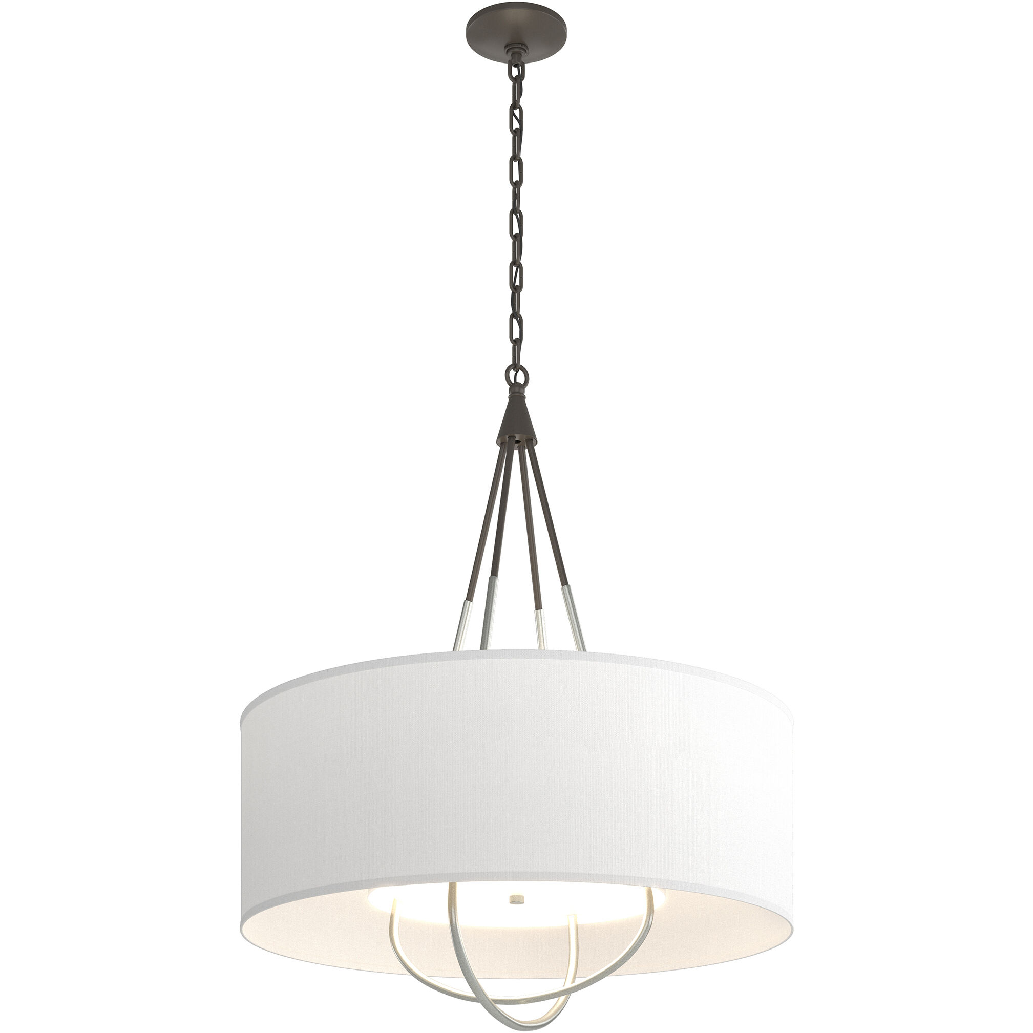 Loop 4 Light 28 inch Dark Smoke and Vintage Platinum Pendant Ceiling Light in Dark Smoke/Vintage Platinum, Natural Anna