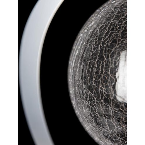 Pression 24.5 inch 4.3 watt Sterling Table Lamp Portable Light in Leather Black, Crackle